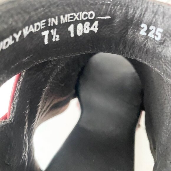 Lane Boots LEXINGTON Womens Red Wedges 7.5 Western Sandals Cowgirl Wooden Heels - Picture 9 of 11